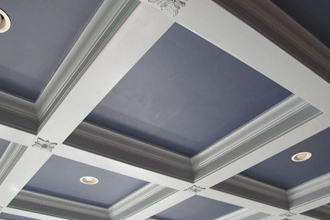A freshly painted ceiling